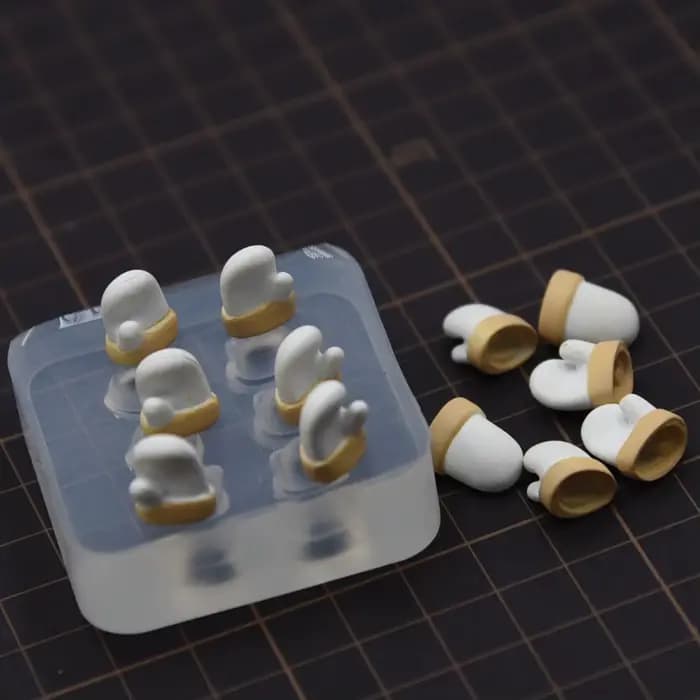 Poterie argile poupée mignon Mini main paume gants Silicone moules époxy Gule bricolage outils