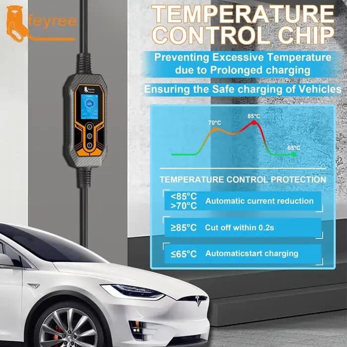 Feyree chargeur EV Portable Type2 32A 7KW EVSE Wi-Fi APP contrôle courant réglable synchronisation intelligente charge pour usage domestique et extérieur