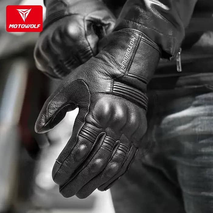 Motowolf gants de moto en cuir