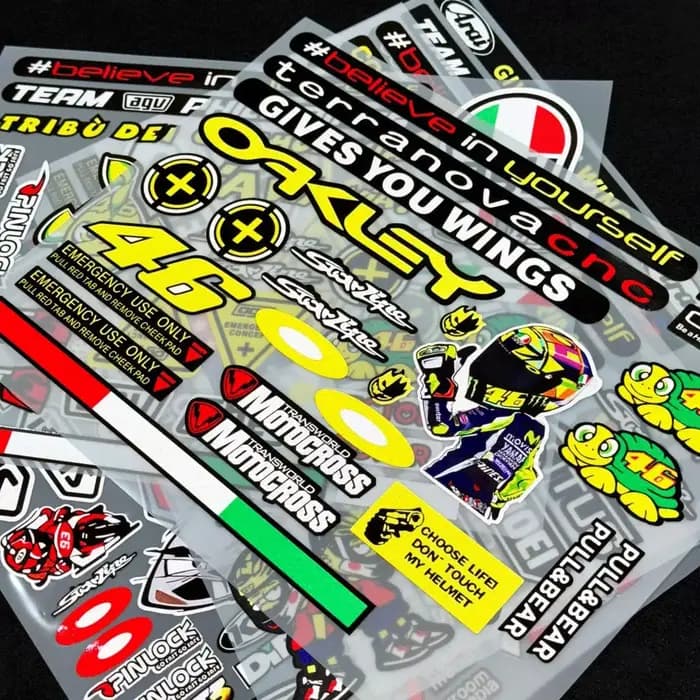 Ensemble d'autocollants pour casque de moto