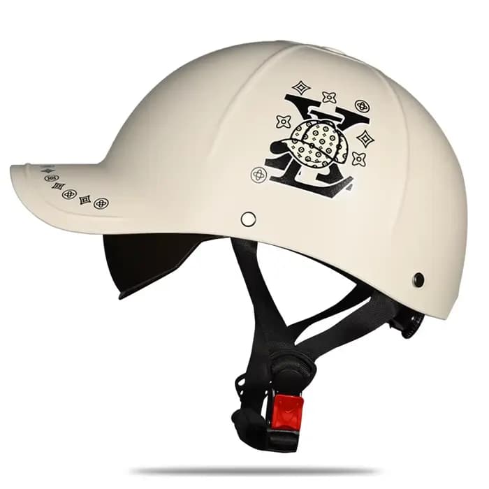 Demi-casque de moto rétro unisexe