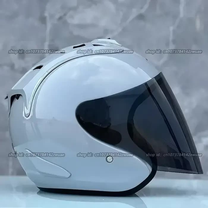 Demi-casque de moto tout-terrain gris brillant Ram4 pour hommes et femmes