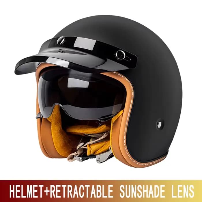 Casque trois-quarts moto cavalier pédale