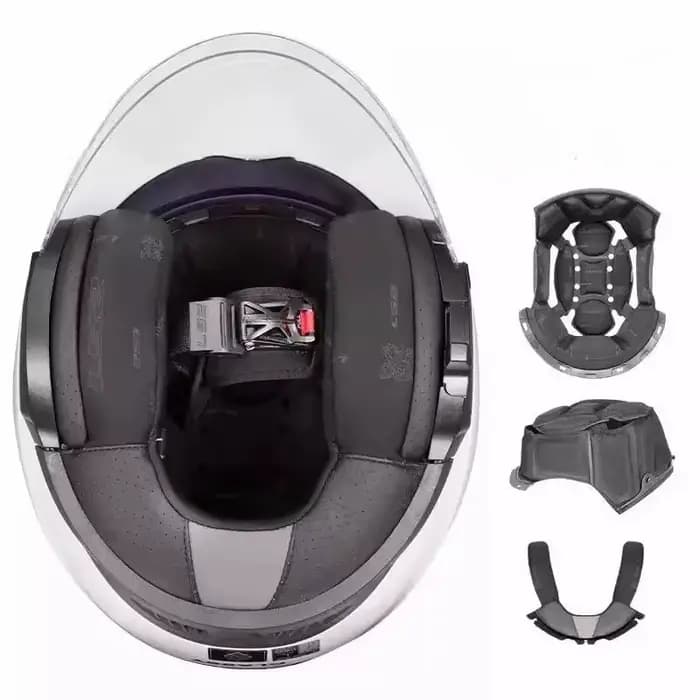 Casque Moto LS2 OF620 JET LS2 3/4 Ouvert Rose Double Visière Femme M