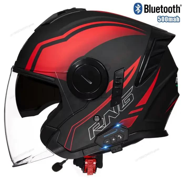 Casque de Moto Anti-buée double lentille Bluetooth