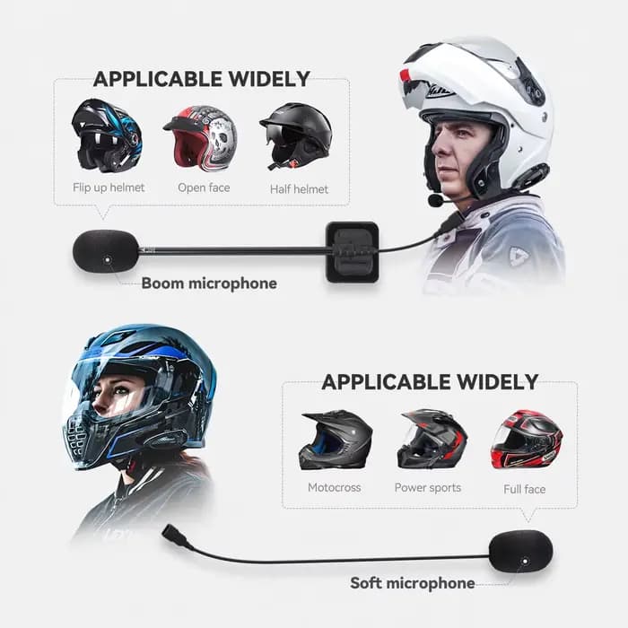 LEXIN-GTX 36MM moto Interphone casque et Clip accessoires pour casque complet/demi Interphone prise