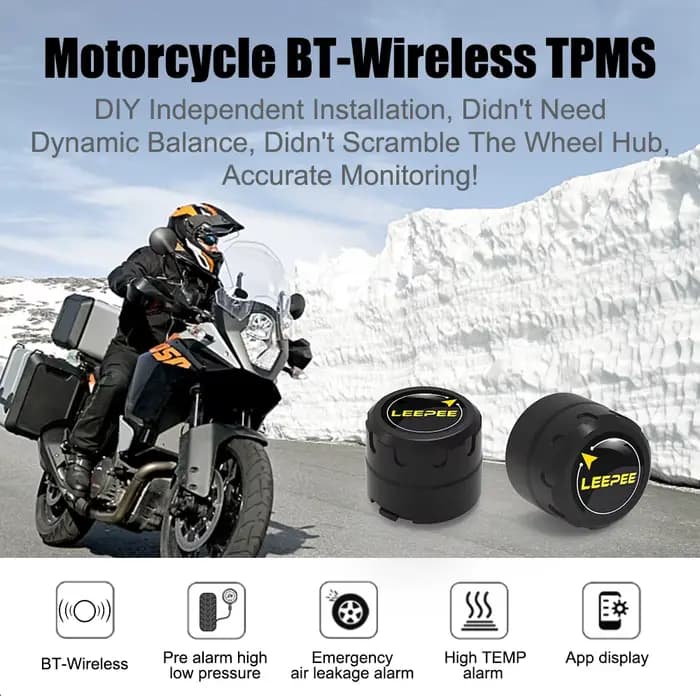 Moto TPMS 2 capteurs Bluetooth 4.0 5.0 système de surveillance de la pression des pneus Pit Bike tes