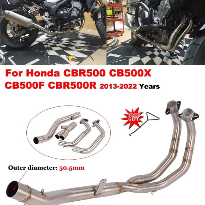 Système d'échappement sans lacet pour moto Honda CBR500 CB500X CB500F CBR500R CBR 500 2013 – 2022, t