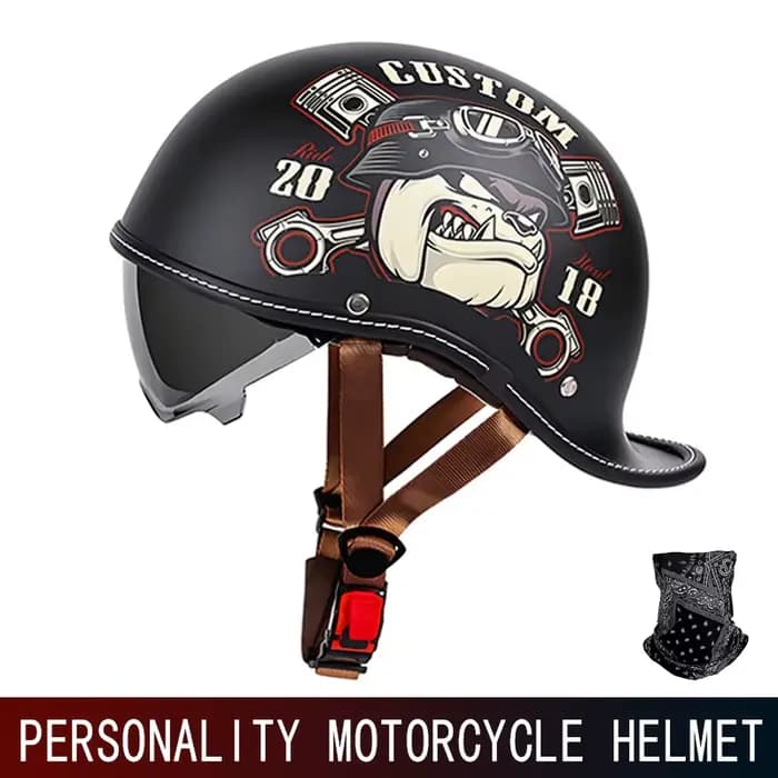 Casque de moto rétro à queue de cheval pour hommes et femmes, casque de croisière Prince quatre sais