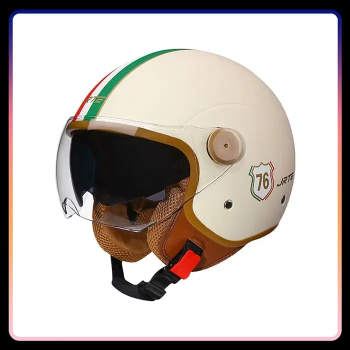 Casque de moto pour hommes et femmes, approuvé DOT, visage ouvert 3/4, rétro, Scooter électrique, Je