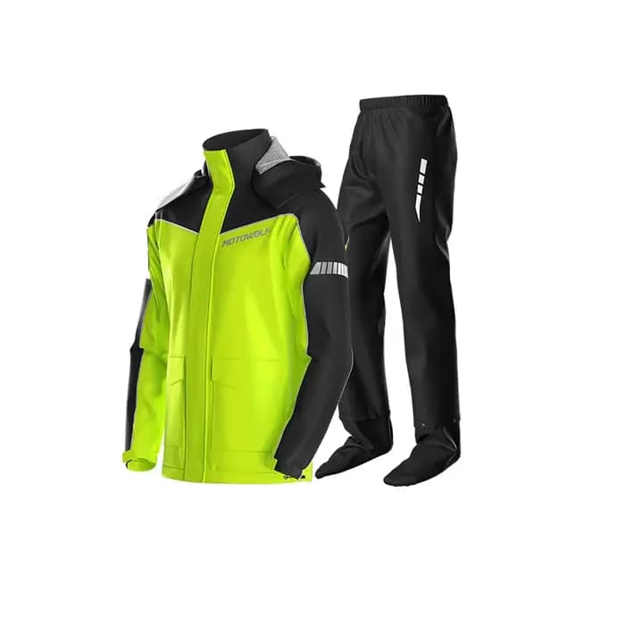 Combinaison de pluie pour moto, imperméable, fendue, veste et pantalon de cyclisme, légère, pliable,