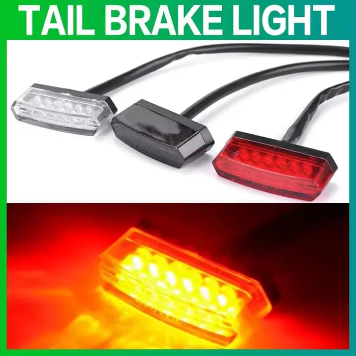 STONEGO 12V moto frein arrière LED feu Stop arrière lampe pour plaque d'immatriculation arrière lumi