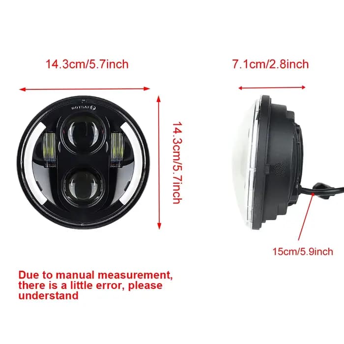 Projecteur de phare LED pour moto, 5.75 pouces, anneau Halo, 5 3/4 pouces, faisceau haut et bas, cli