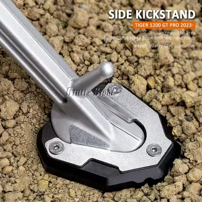 Support de béquille latérale de pied de moto, extension de coussretours, plaque de support pour Tige