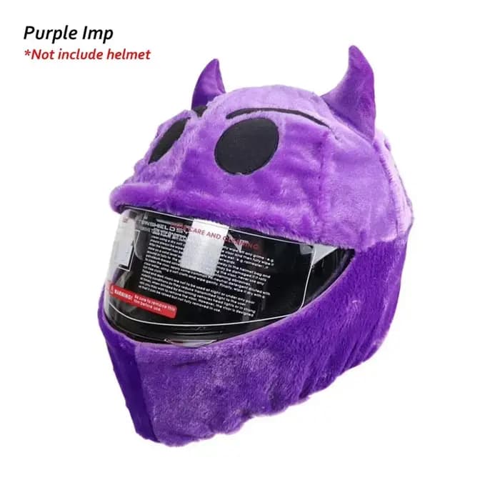 Housse de Protection pour casque, ensemble en peluche moelleuse de dessin animé pour moto, étui de P