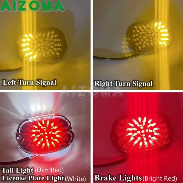 Feu arrière LED clignotant feu arrière de frein pour Harley Dyna Sportster Softail FLST FXST FXDX/T