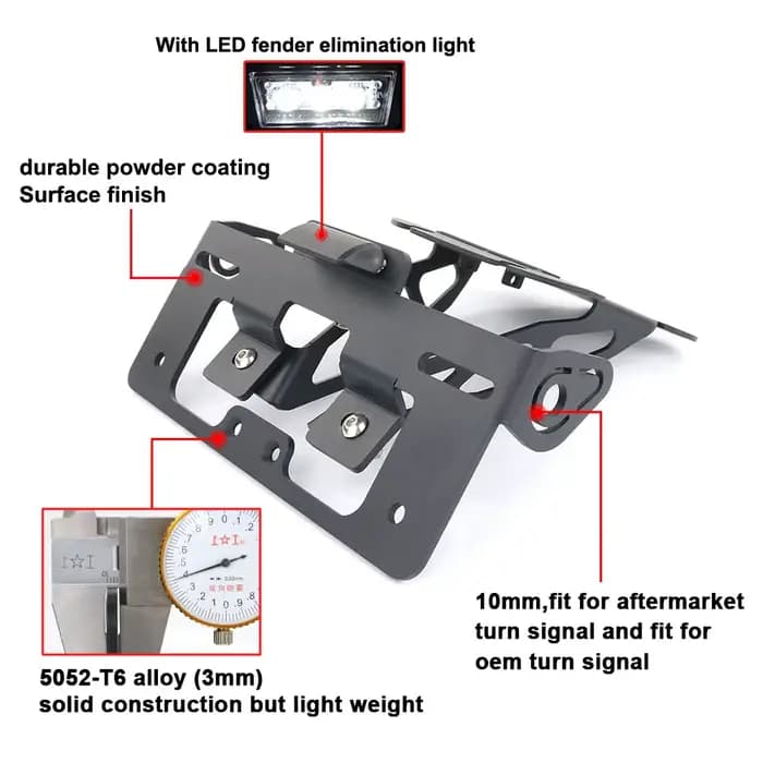 Ajustement pour Yamaha MT-09 MT-09 SP 2021 2022 2023 MT09 Planner plaque d'immatriculation cadre sup