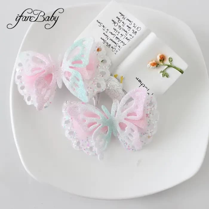Épingles papillon mignonnes pour filles, pince à fleurs pour enfants, vêtements de sauna, accessoire