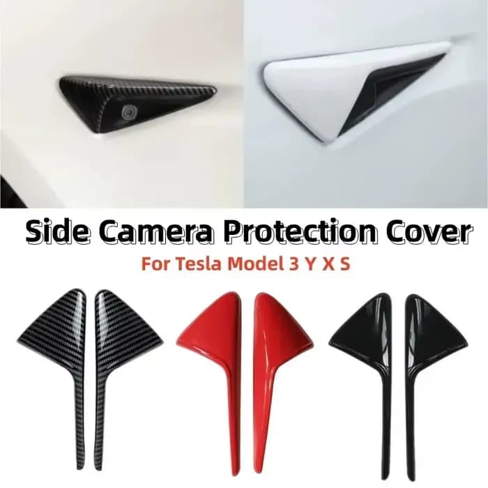 Juste de protection ABS en fibre de carbone pour caméra latérale, accessoires de voiture, modèles 3,