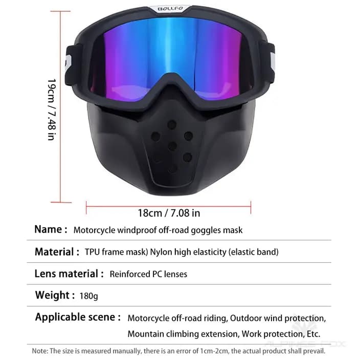 Lunettes de casque de moto Vintage, lunettes de casque de Motocross rétro coupe-vent, casques à visa