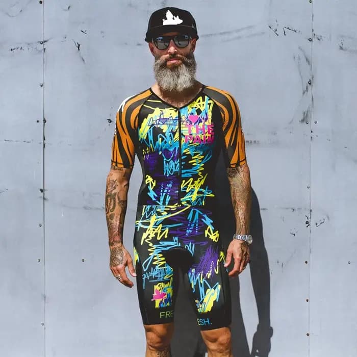 Combinaison de cyclisme pour homme à manches courtes, tenue de vélo VTT, combinaison de triathlon, e