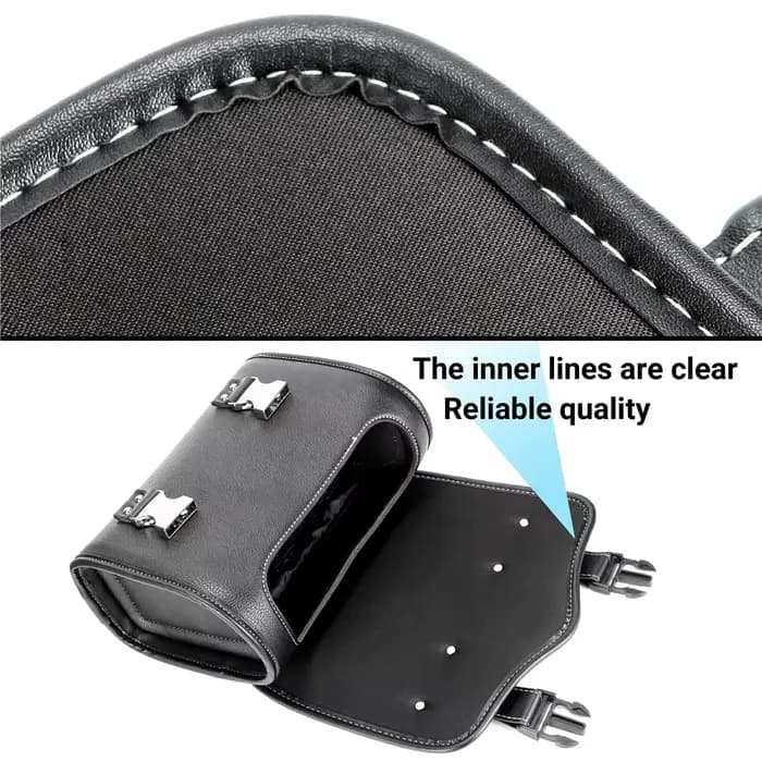 Sacoches de moto universelles, sac de fourche, pochette de bagage en cuir PU, sac à outils latéral,