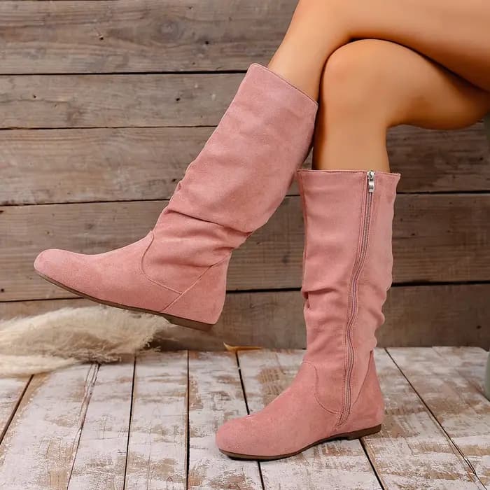 Bottes de moto décontractées antidérapantes en daim à bout rond pour l'hiver, confortables, Sexy, gr