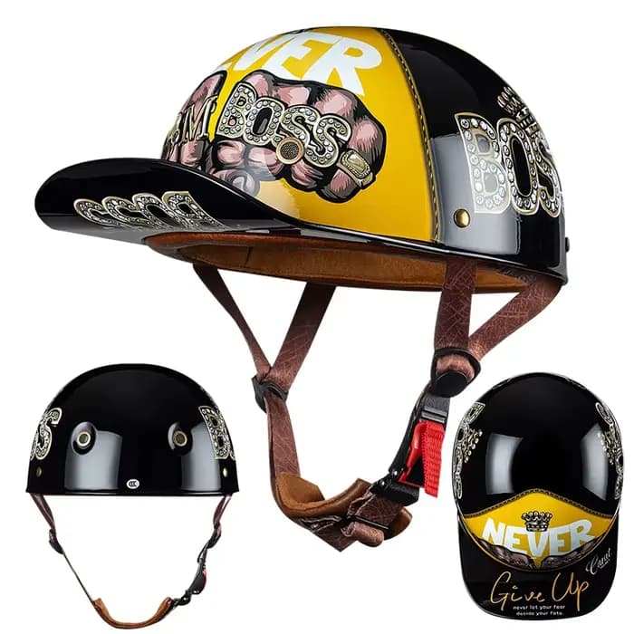 Casque de moto rétro vintage antichoc pour voiture électrique, casquette de baseball, pour cyclisme