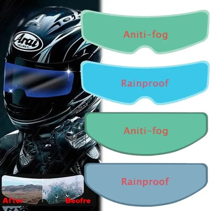 Film de Patch Anti-buée pour casque de Moto, Film de lentille Anti-pluie pour visière de Moto, clair