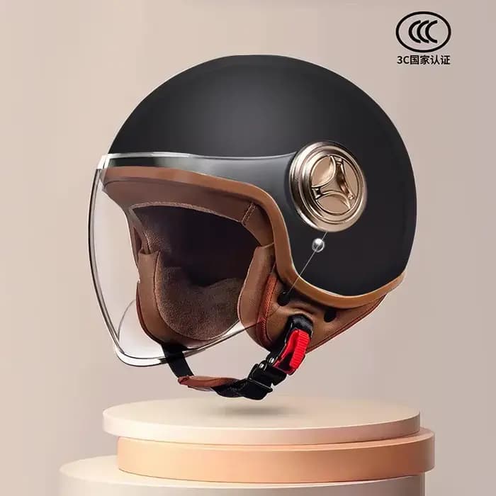 Casque de moto électrique ABS unisexe, casque de sécurité chaud et respirant pour l'hiver, 54-61cm