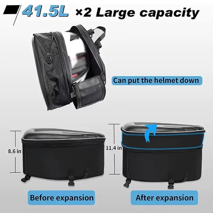 Sacs universels pour sacoches de moto, 2 pièces, sacs de selle pour bagages, fourche de rangement la