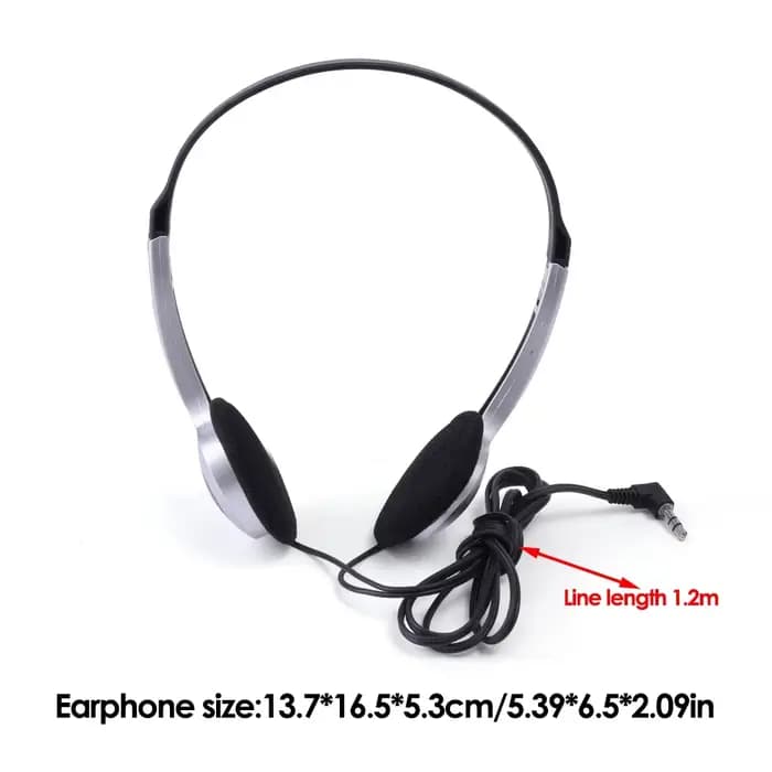 Casque filaire rétro portable, casque de personnalité, noir, style tendance, écouteur sur l'oreille,