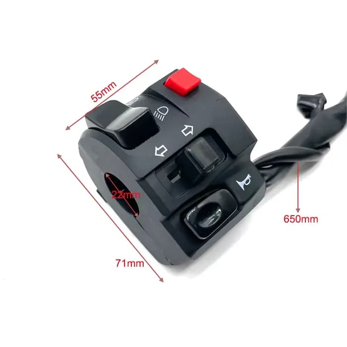 1 pièces gauche 22mm commutateurs de moto bouton de klaxon de moto clignotant voyant d'avertissement