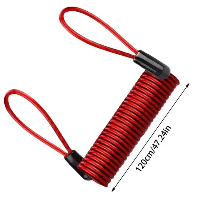 Câble rétractable antivol de 1,2 mètre, rappel de sécurité pour casque, corde antivol à ressort pour