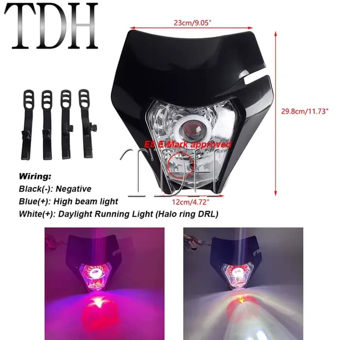 Lampe de sauna LED Angel Eyes pour moto, lampe frontale universelle, EXC, SX, SXFXC, XCF, XCW, XCFW,