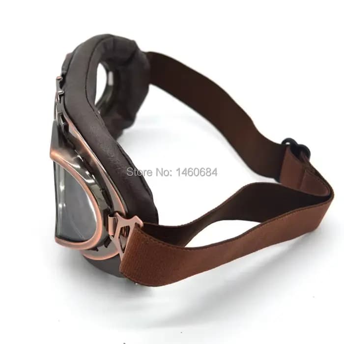 Nouveau Lunettes de moto en cuir Vintage pilote moto rétro Jet casque lunettes