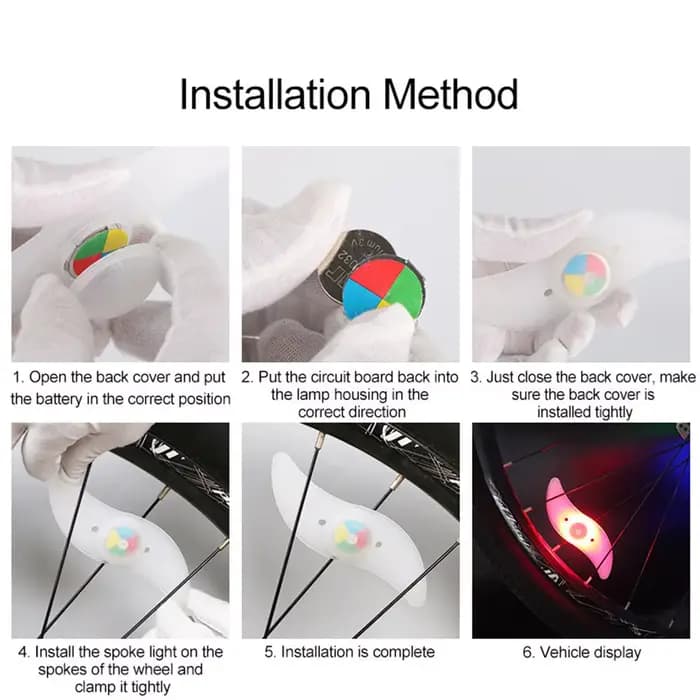 Lumière colorée pour roue de vélo, étanche, VTT, balance, lampe de vélo, LED, voyants flash iopathiq