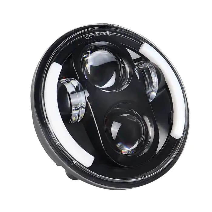 Projecteur de phare LED pour moto, 5.75 pouces, anneau Halo, 5 3/4 pouces, faisceau haut et bas, cli