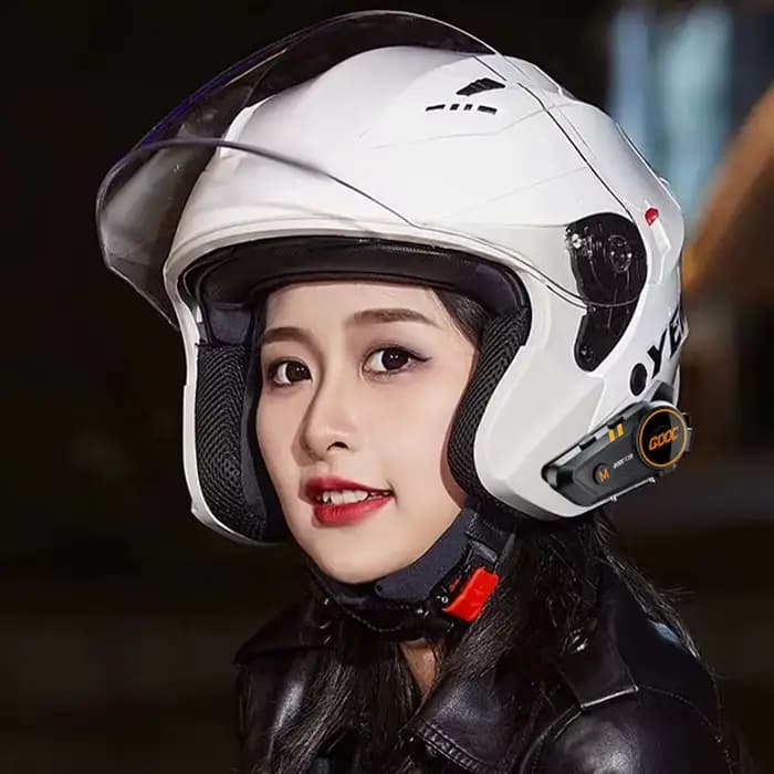 Casque de moto sans fil Bluetooth 5.3, kit de téléphone d'appel mains libres, écouteur étanche, lect