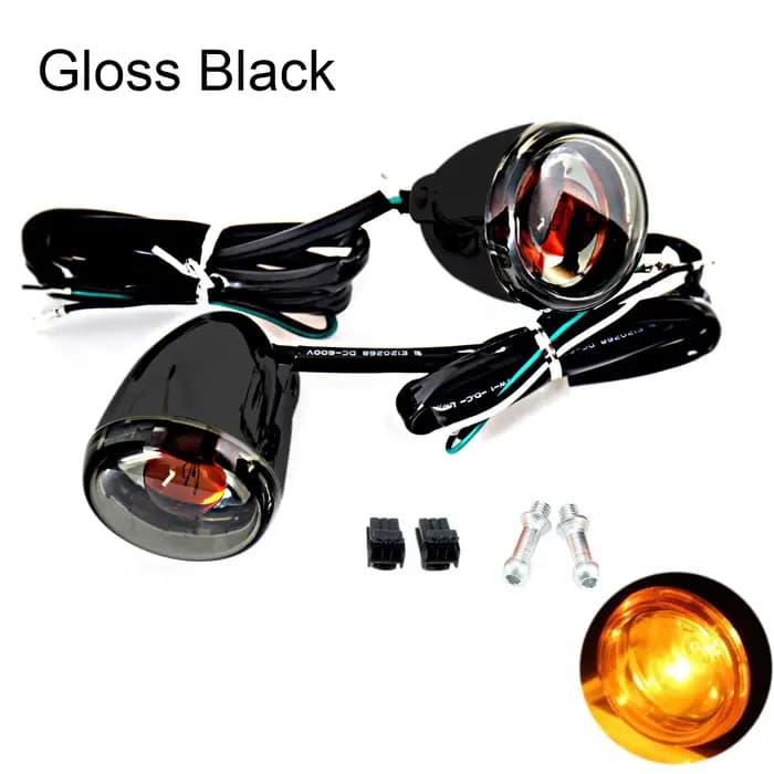 Clignotants avant et arrière pour Harley Sportster, noir brillant, modèles 2004 et 2022, 883-1200