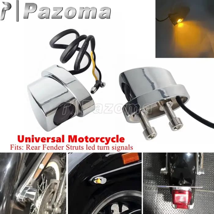 Entretoises de garde-boue arrière LED Mini clignotants pour Harley Sportster Dyna Softail moto ambre