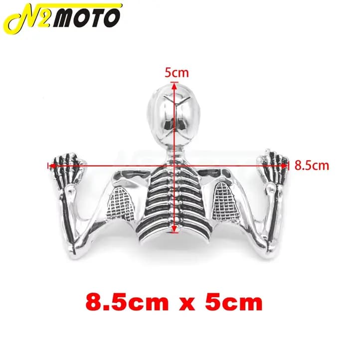 Visière de phare de moto Harley | Personnalisé, ornement squelette garde-boue de casque, crâne chrom