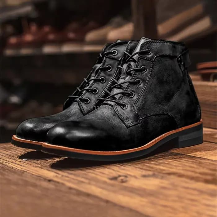 Bottes de moto rétro à bout rond pour homme, style punk urbain, automne-hiver, luxe, style cowboy