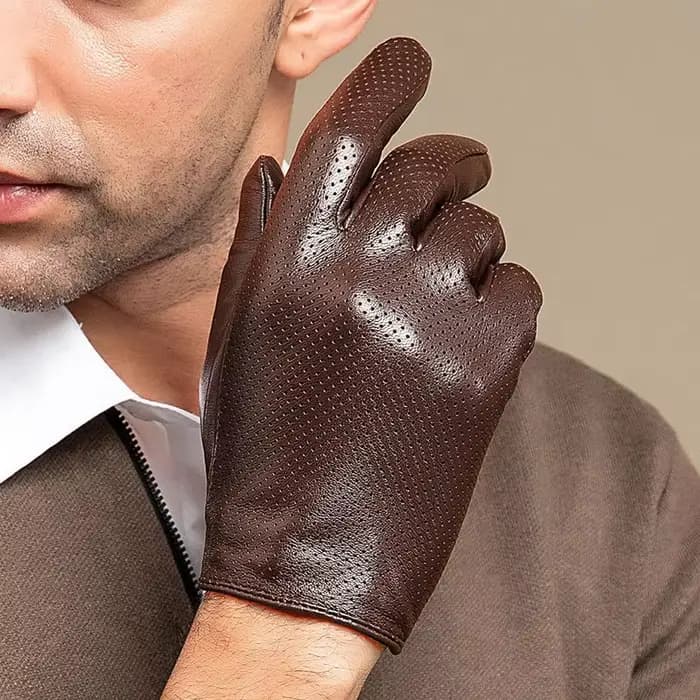 Gants en cuir de mouton véritable pour hommes, gants chauds d'hiver pour écran tactile, pour la cond