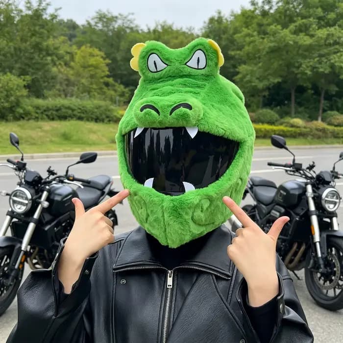 Housse de casque de moto intégral universelle en peluche amusante, cadeau de Noël personnalisé, manc