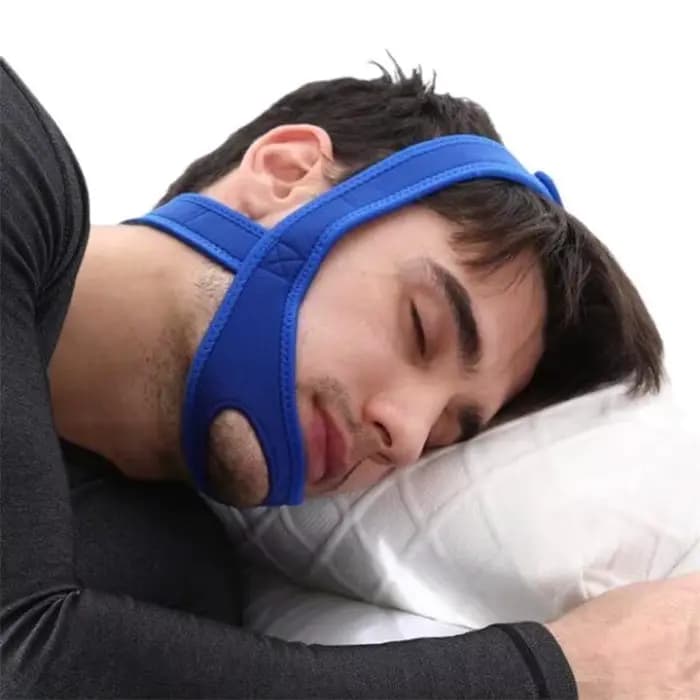 1 pièce Sangle de menton réglable en néoprène pour le sommeil, solution anti-apnée et anti-ronflemen