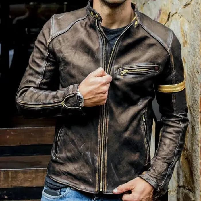 2025 automne moto veste en cuir hommes rue mode Bomber vestes décontracté col montant manteau hommes