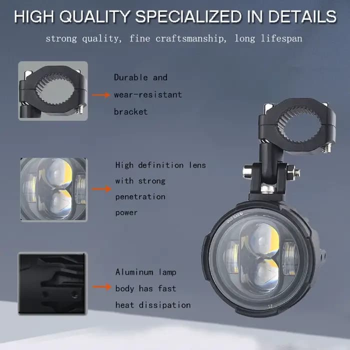 Phare antibrouillard auxiliaire LED universel pour voiture et moto, lampe de conduite, budgétaire de