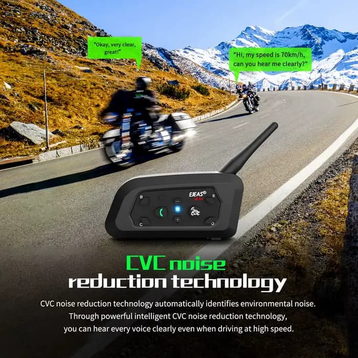 EJEAS V6 PRO Moto Casque Casque Bluetooth Interphone Communicateur 800M Pour 2 Coureurs IP65 Étanche