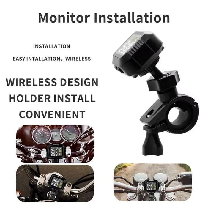 Système de surveillance TPMS de la pression des pneus de Moto, grand écran LCD sans fil coloré, chan